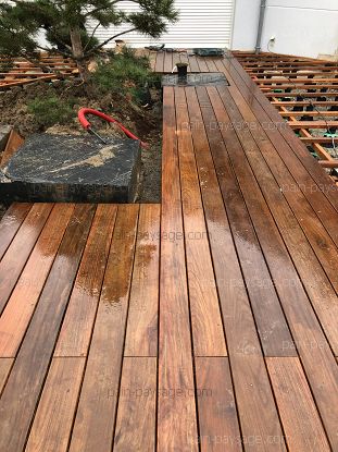 Terrasse bois en Ipé sans vis apparentes sur Saint André des Eaux