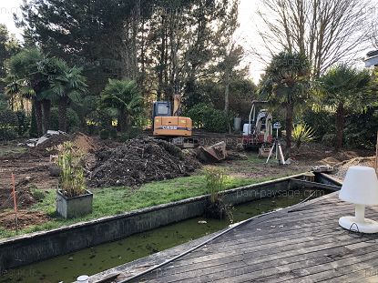 Remaniement et d'un transformation d'un jardin  en cours sur Saint André des eaux