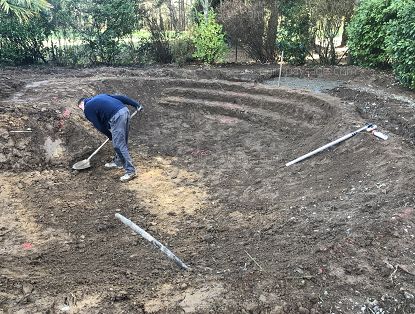 Remaniement et d'un transformation d'un jardin  en cours sur Saint André des eaux