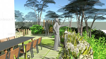 Suite de notre aménagement d'un jardin en front de mer à la Baule