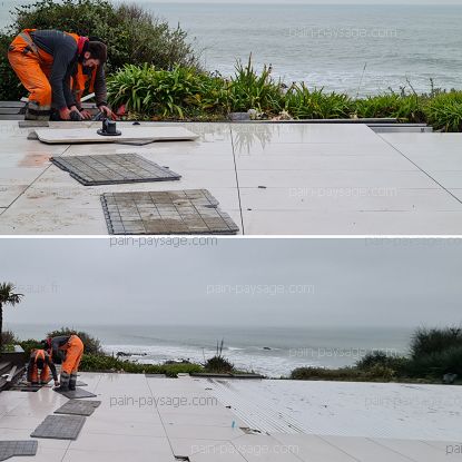 reféction de circulations et d'une terrasse sur le Pouliguen